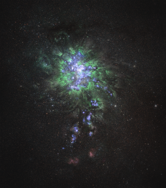 Cover photo for Exploring the Wonders of the Early Universe:  Green Pea Galaxies and Light Flux