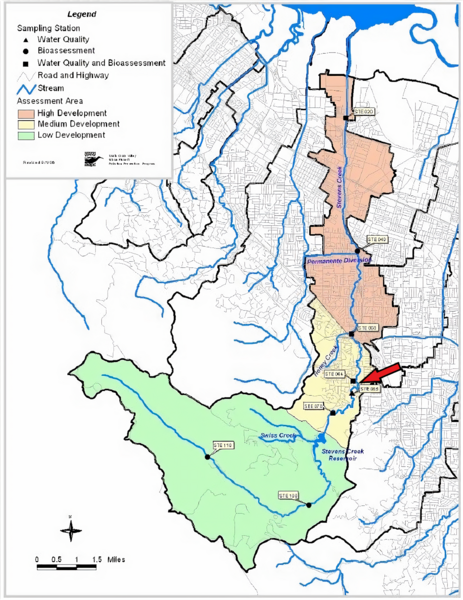 The relationship between macroinvertebrates, water quality, and the health of Stevens Creek