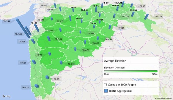 Impact of Population Density and Elevation on Tuberculosis Spread and Transmission in Maharashtra, India
