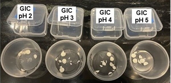 Investigation of the impact of acid reflux on dental cements
